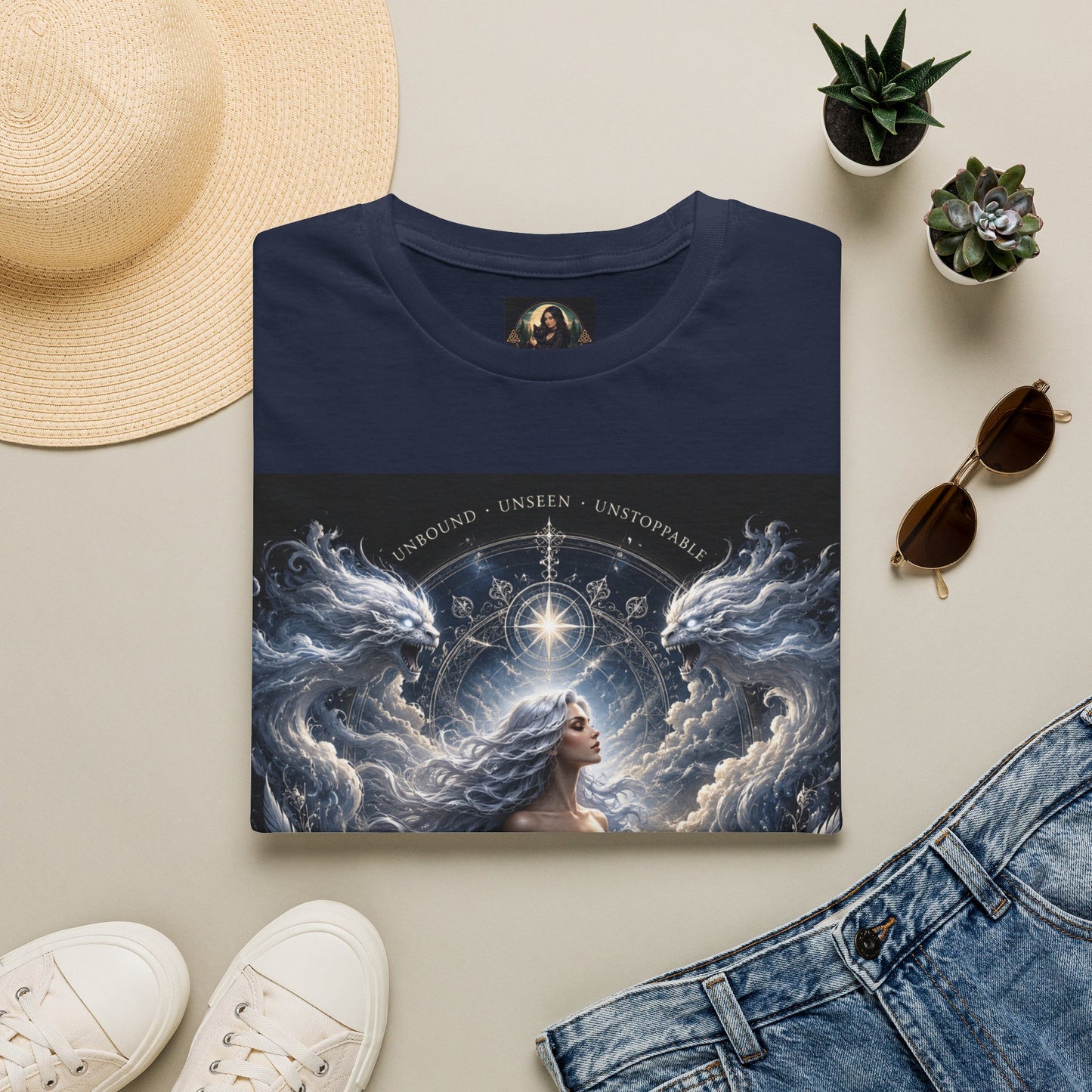 Daughter of the Wind – Celestial Air Goddess Fantasy Unisex Softstyle T-Shirt