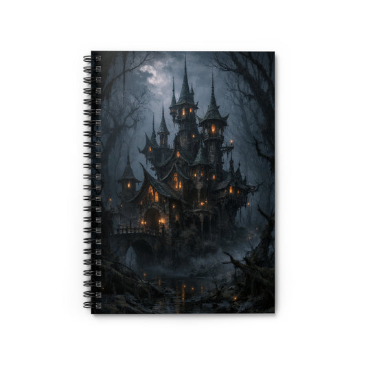 Creepy Fairy Castle Spiral Notebook – Dark Gothic Forest Journal