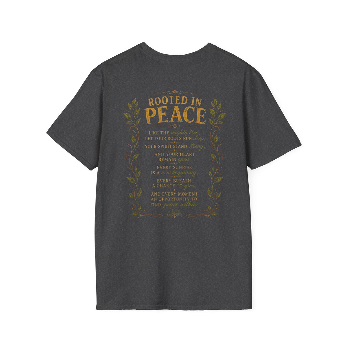 Tree of Serenity "Rooted in Peace" Unisex Softstyle T-Shirt