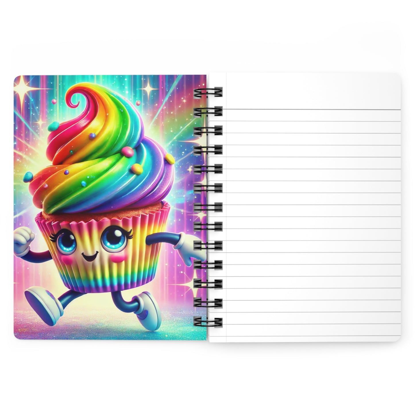 Rainbow Smiles Cupcake Spiral Bound Journal