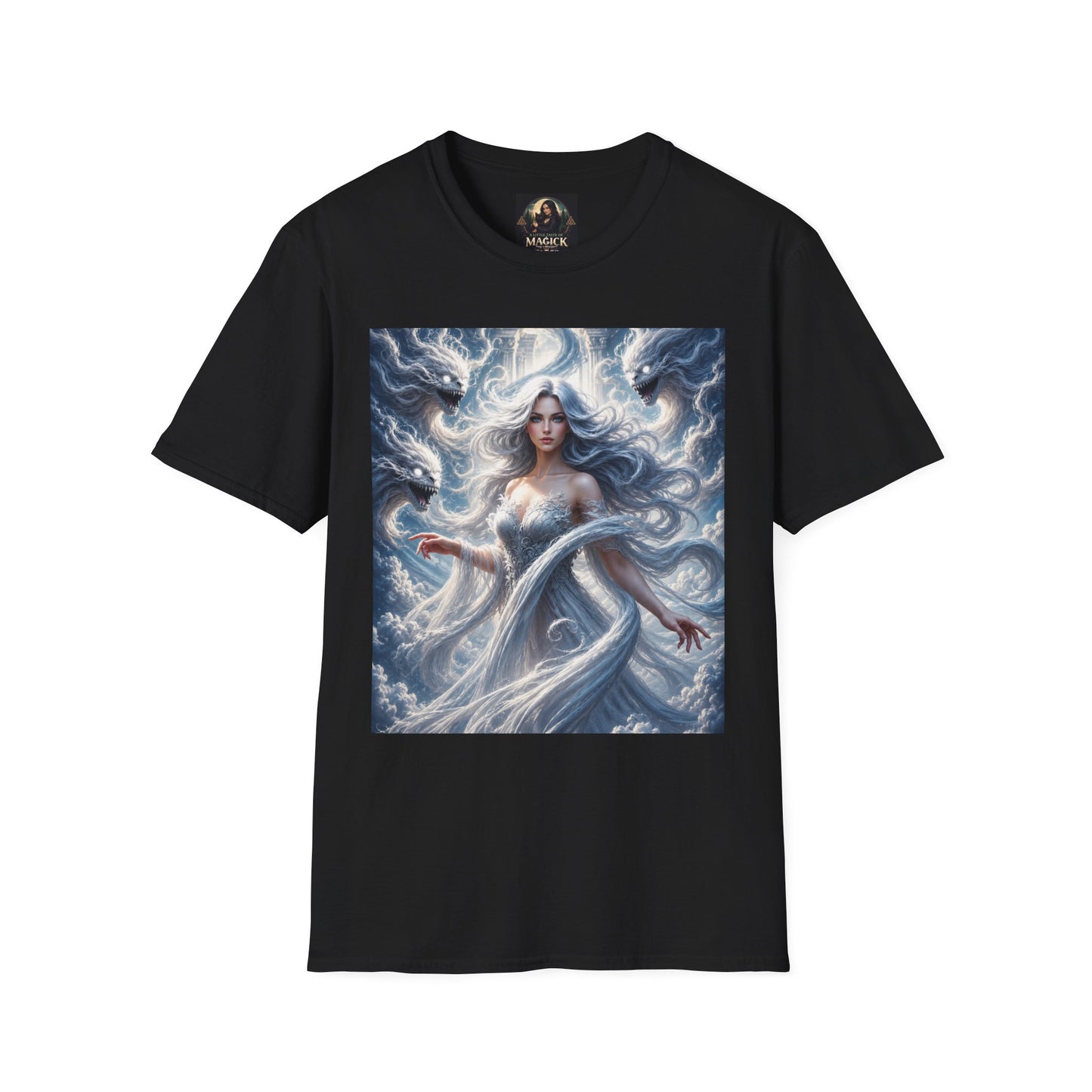 Air Goddess Surrounded by Celestial Wind Spirits Unisex Softstyle T-Shirt