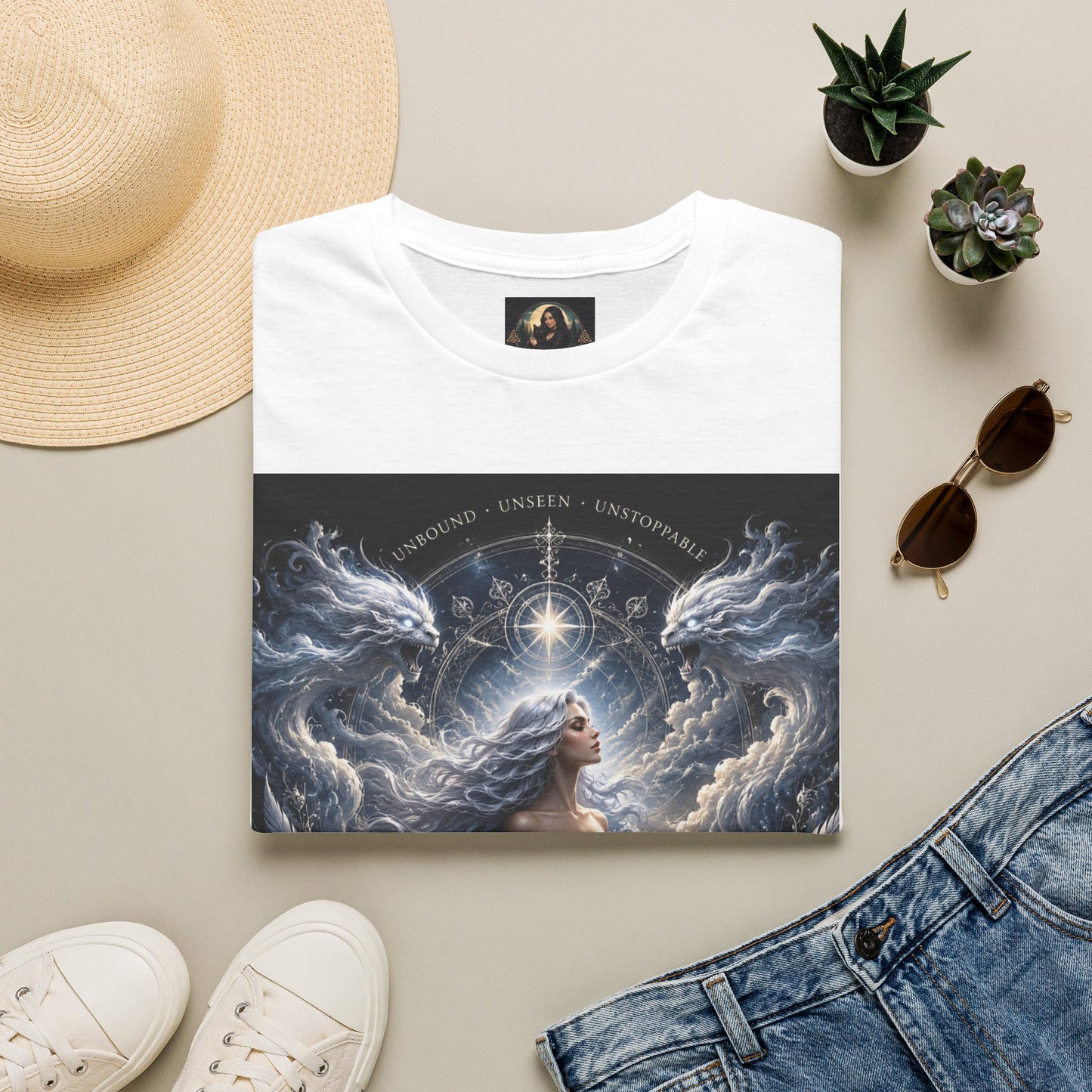 Daughter of the Wind – Celestial Air Goddess Fantasy Unisex Softstyle T-Shirt