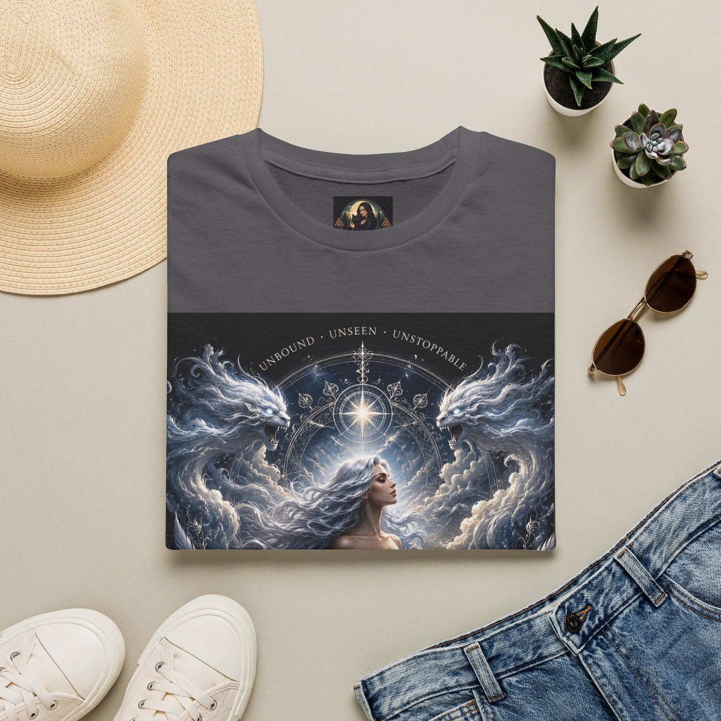 Daughter of the Wind – Celestial Air Goddess Fantasy Unisex Softstyle T-Shirt