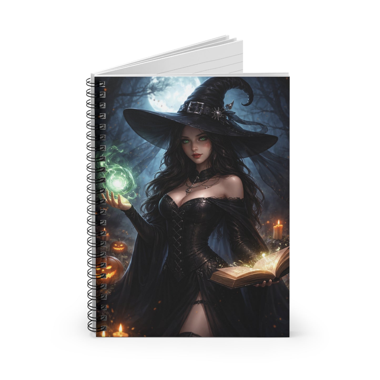 Moonlit Witch Spiral Notebook – Ruled Line Journal for Notes, Lists & Spells