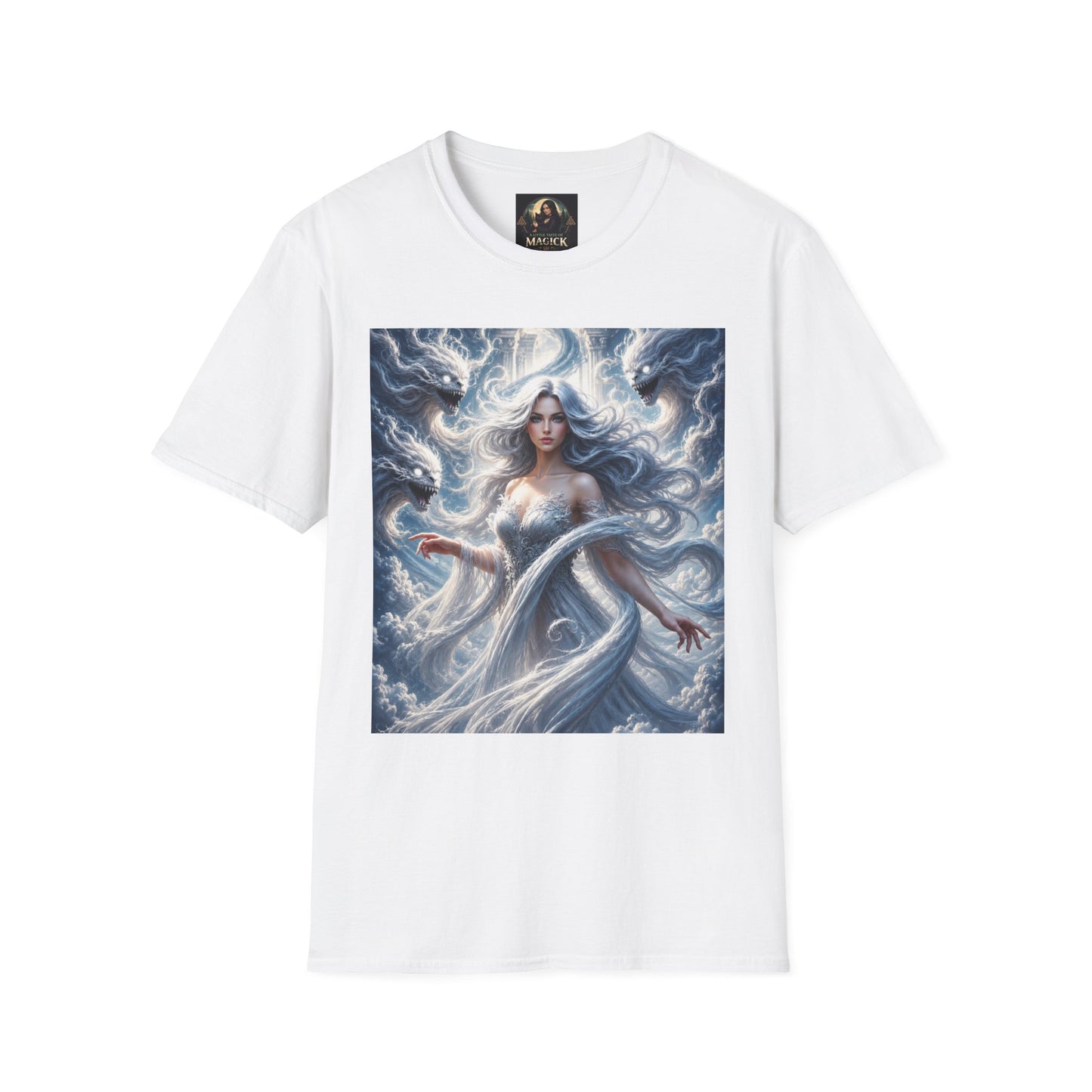 Air Goddess Surrounded by Celestial Wind Spirits Unisex Softstyle T-Shirt