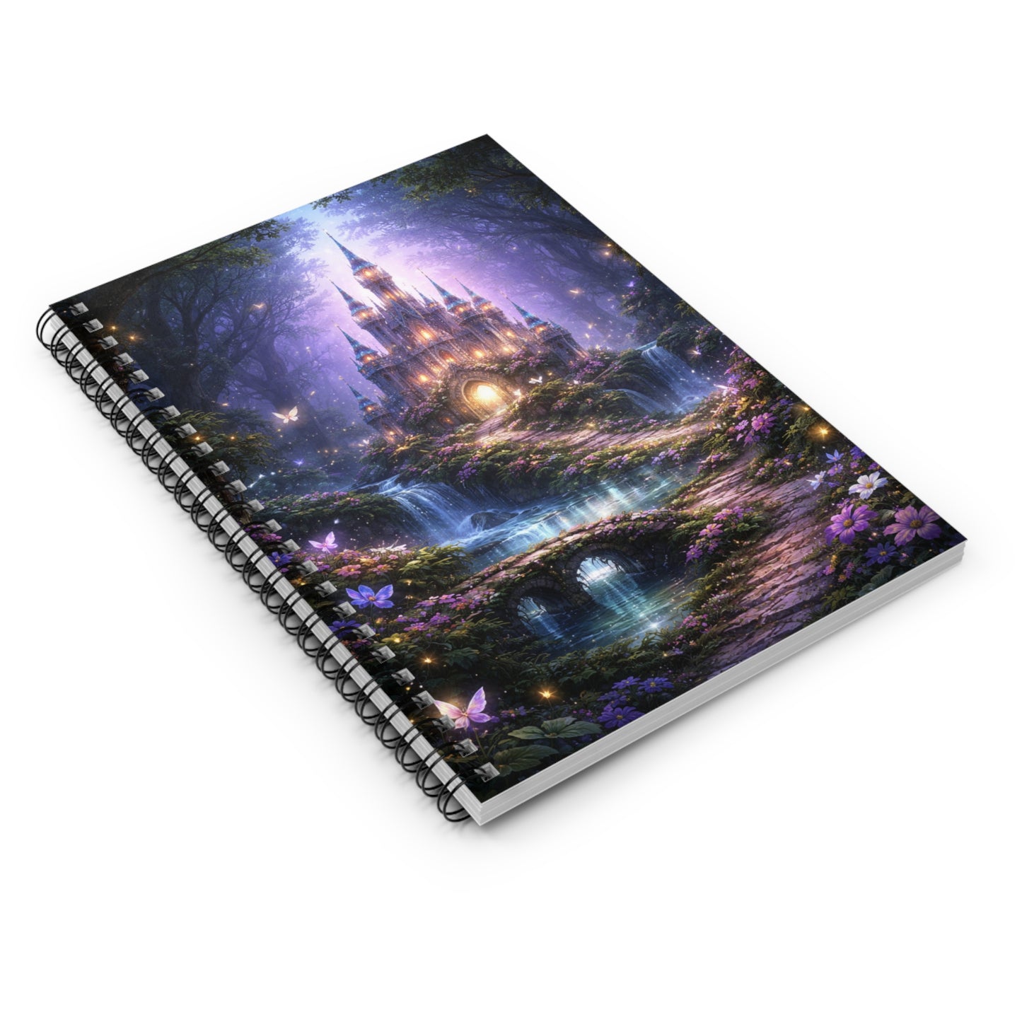Enchanted Fairy Castle Spiral Notebook – Magical Forest Fantasy Journal