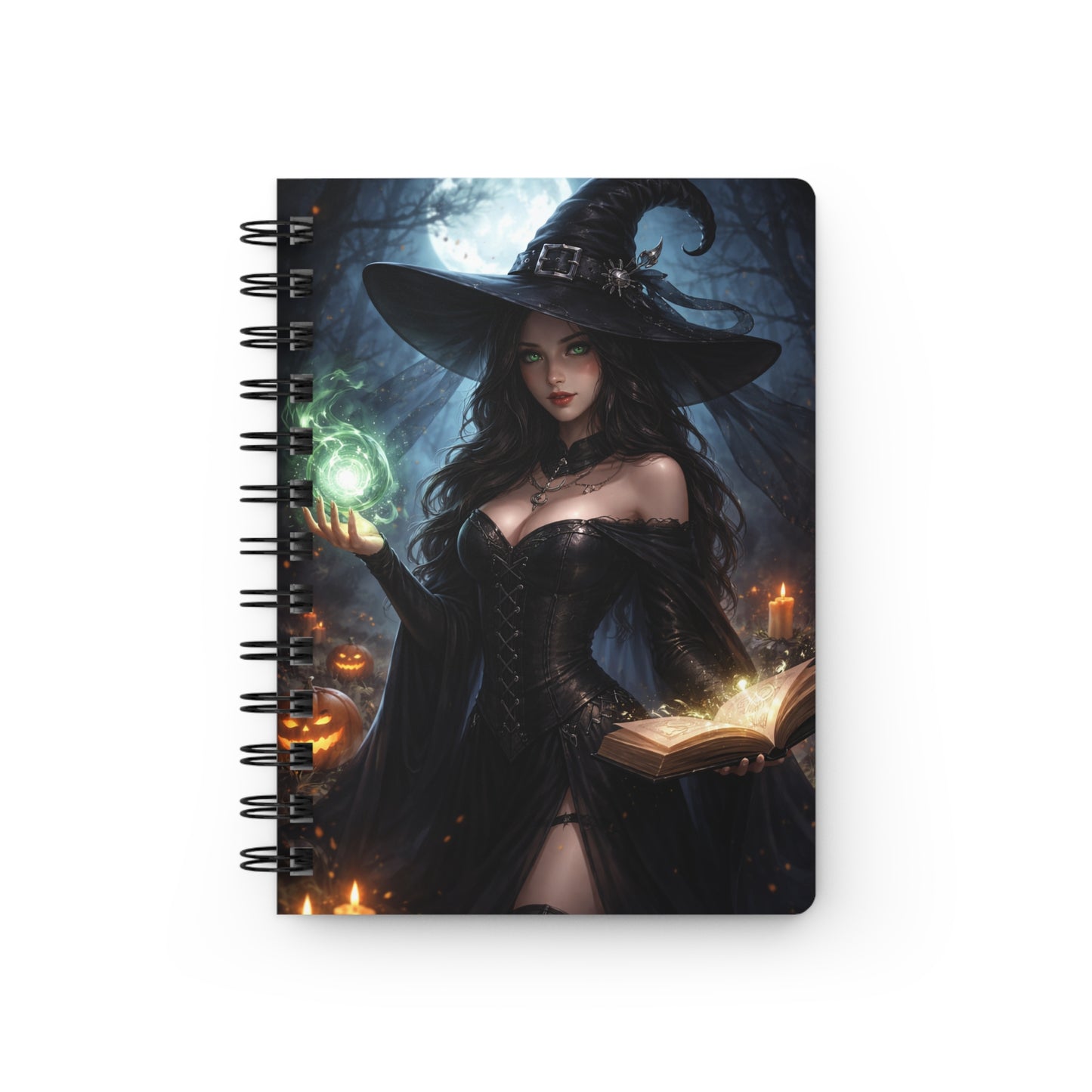 Enchanted Moonlit Witch Spiral Journal