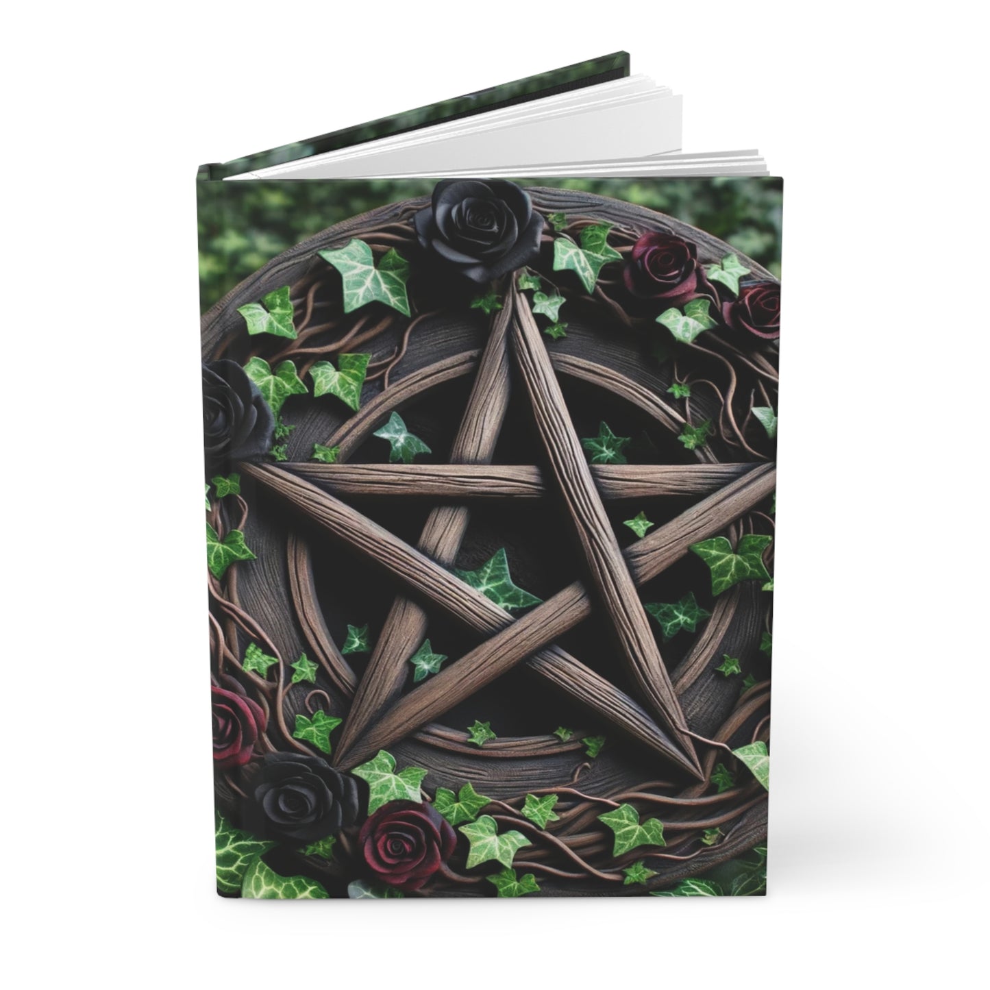 Ivy & Rose Pentacle Hardcover Journal – Matte Gothic Wiccan Spell Notebook