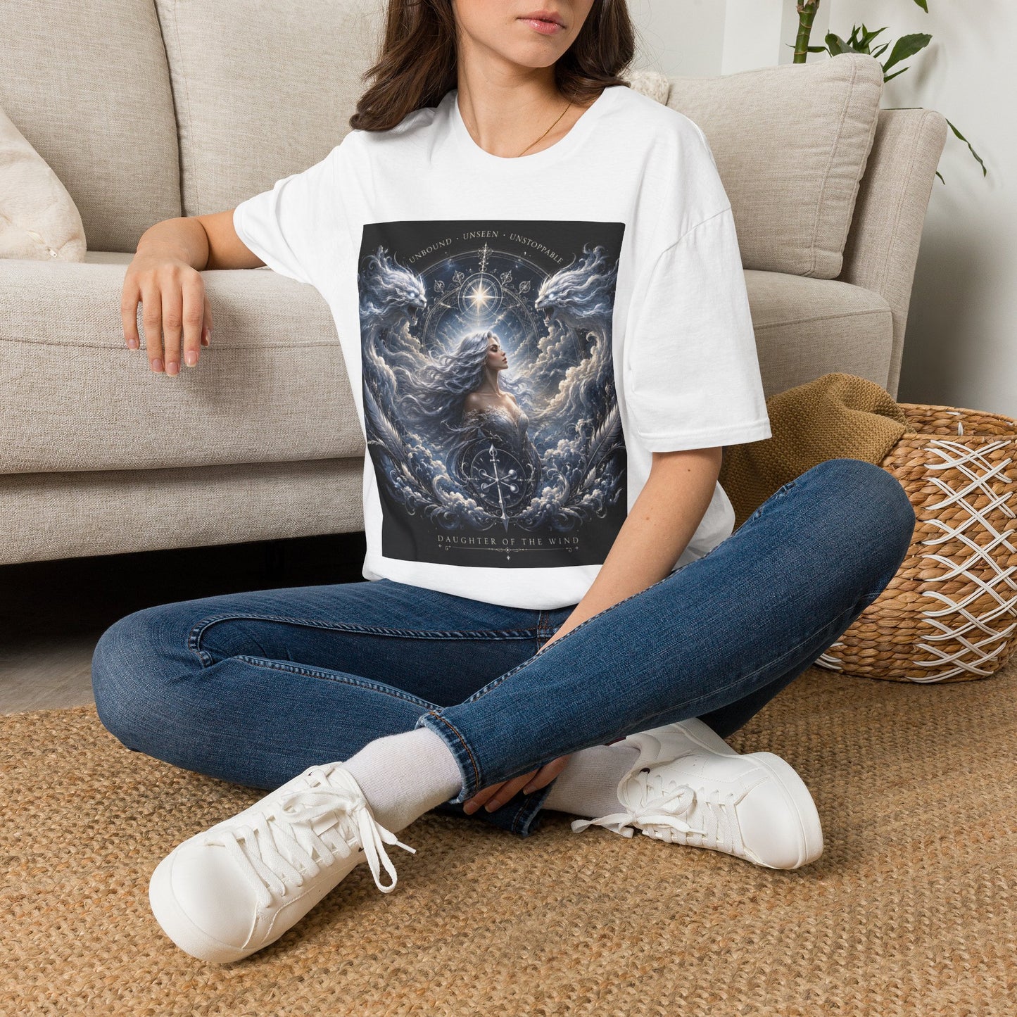 Daughter of the Wind – Celestial Air Goddess Fantasy Unisex Softstyle T-Shirt