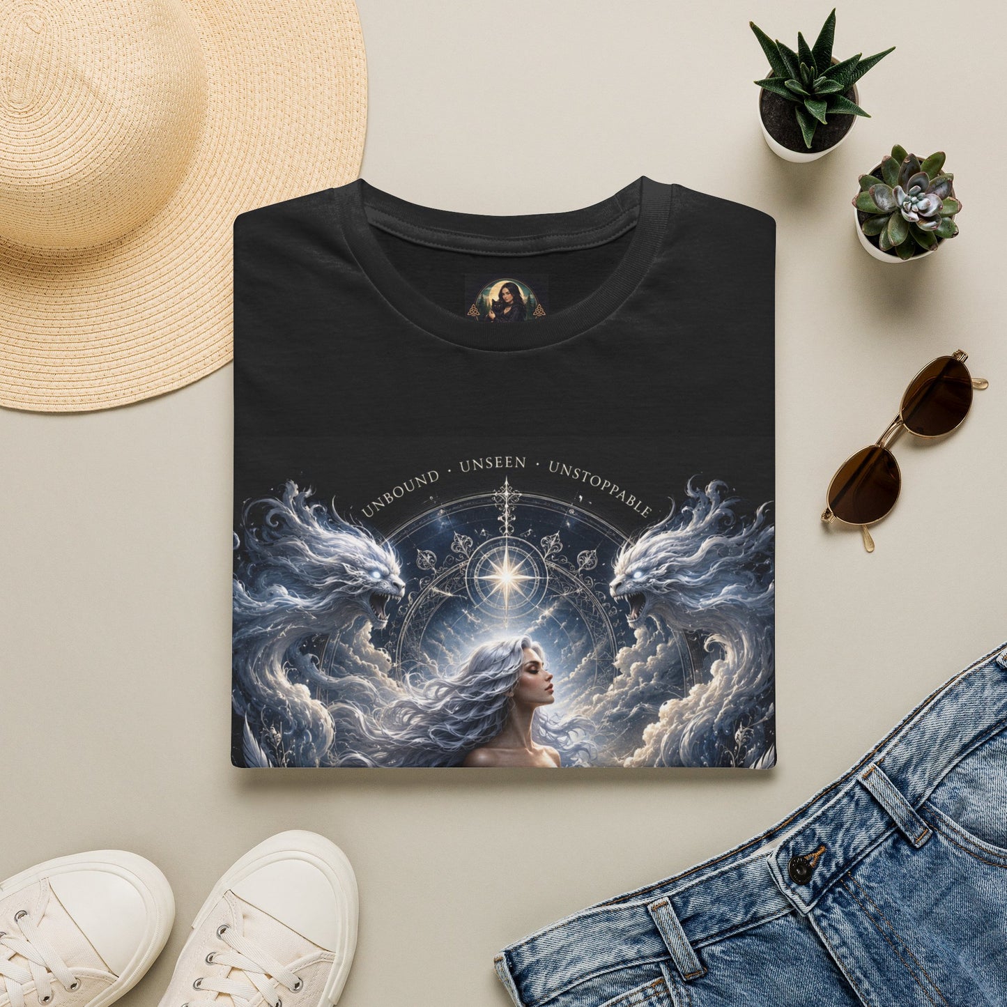Daughter of the Wind – Celestial Air Goddess Fantasy Unisex Softstyle T-Shirt