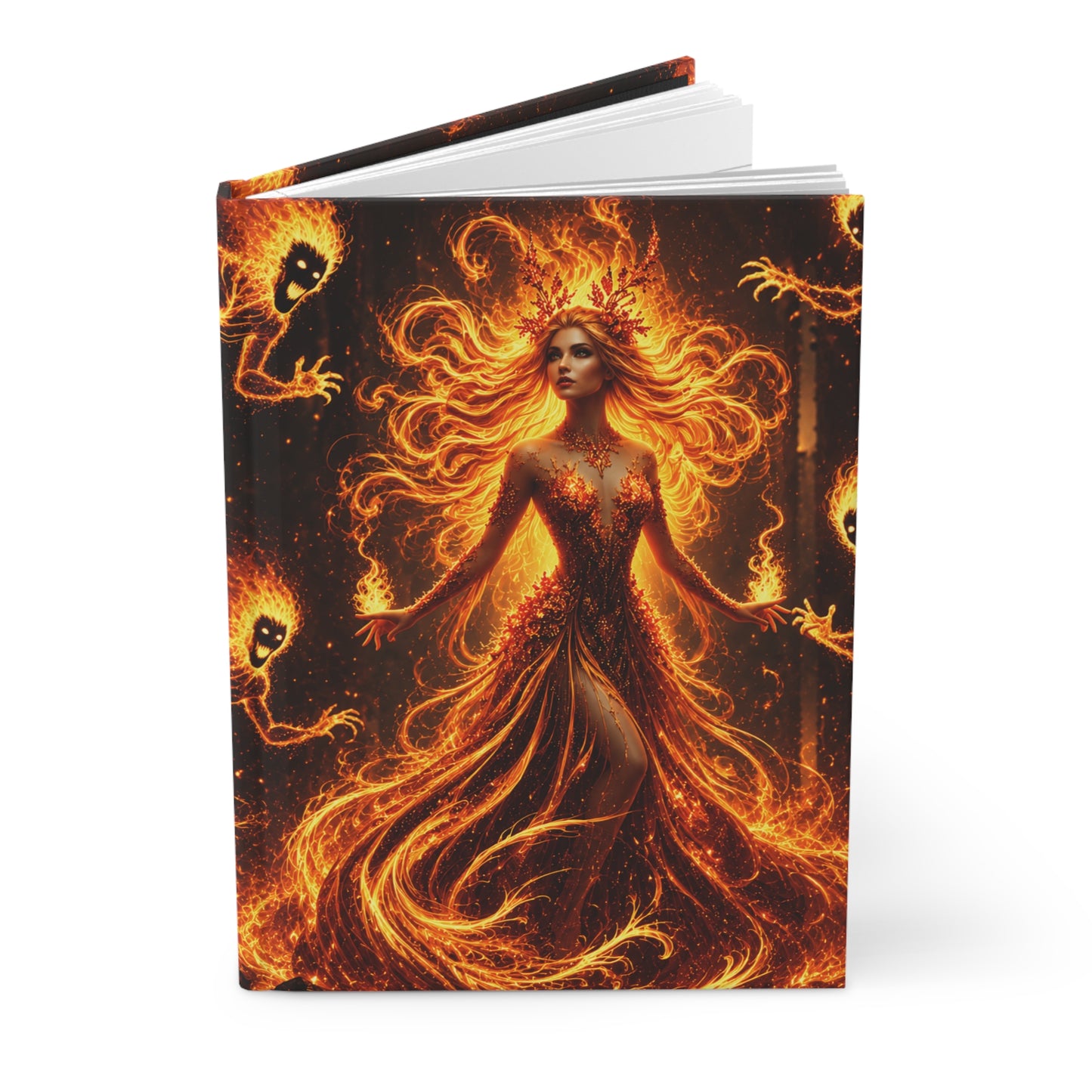 Ember Queen: Fire Goddess Hardcover Journal – Matte Fantasy Notebook