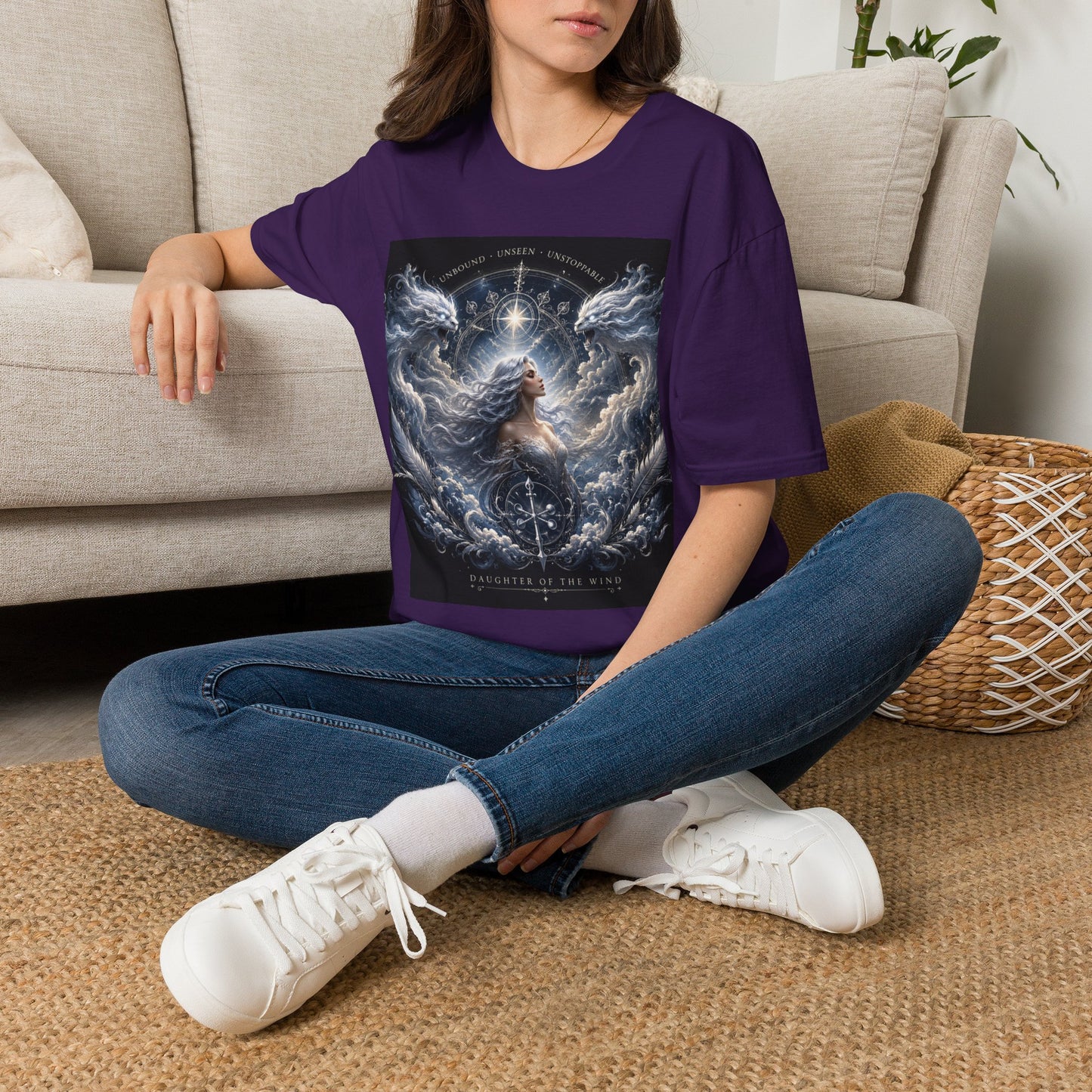 Daughter of the Wind – Celestial Air Goddess Fantasy Unisex Softstyle T-Shirt