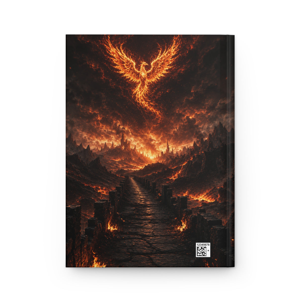 Hardcover Journal Matte (Lined) – Blazing Fire Angel with Fiery Wings