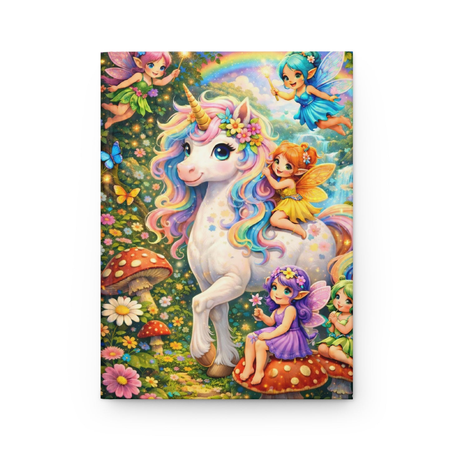 Hardcover Journal Matte – Enchanted Unicorn & Pixies Fantasy Journal