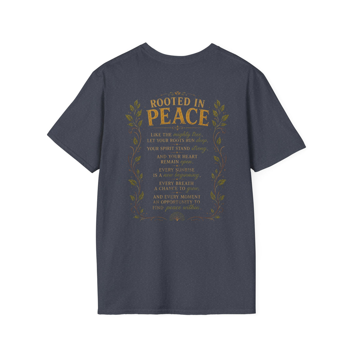 Tree of Serenity "Rooted in Peace" Unisex Softstyle T-Shirt