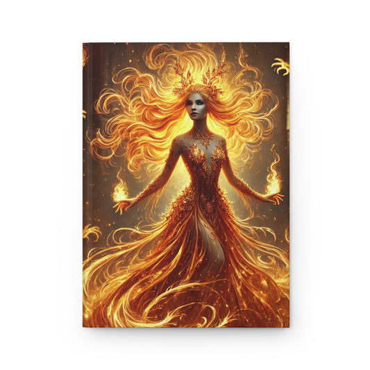 Ember Queen Fire Goddess Hardcover Journal – Matte Fantasy Art Notebook