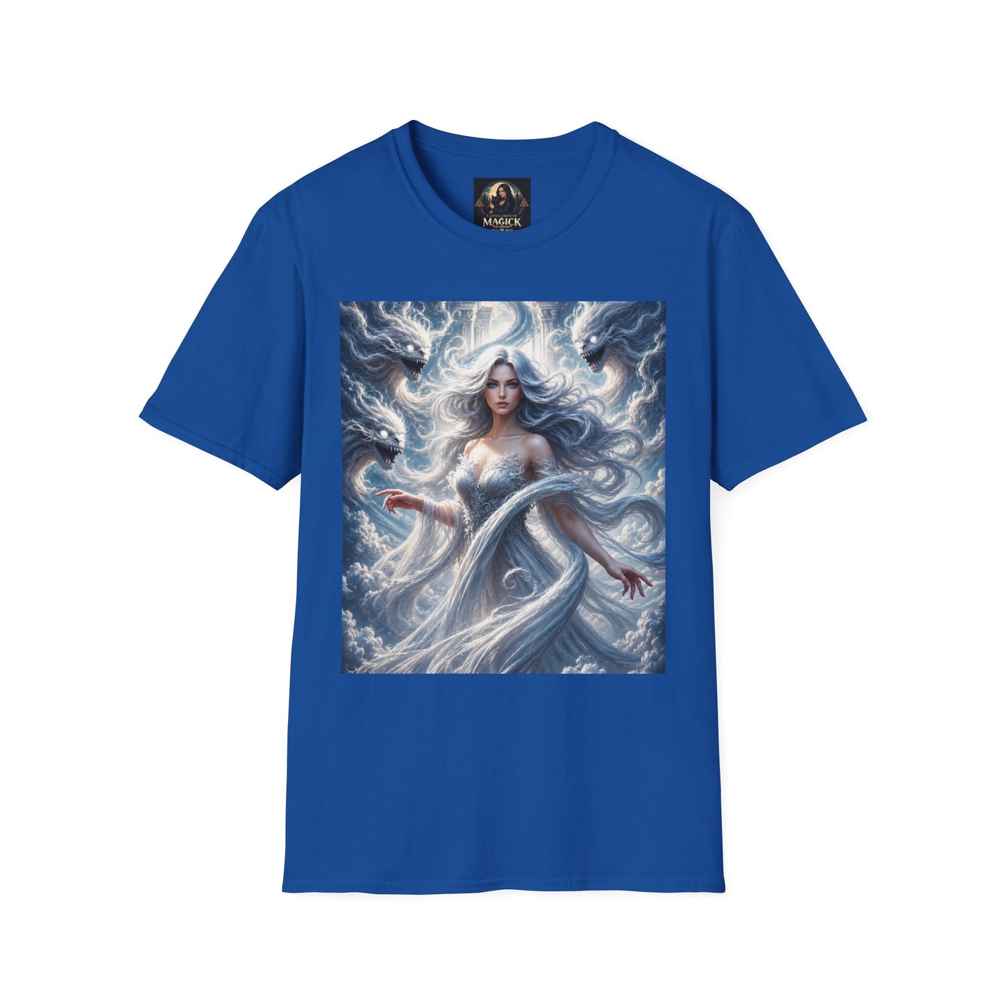 Air Goddess Surrounded by Celestial Wind Spirits Unisex Softstyle T-Shirt