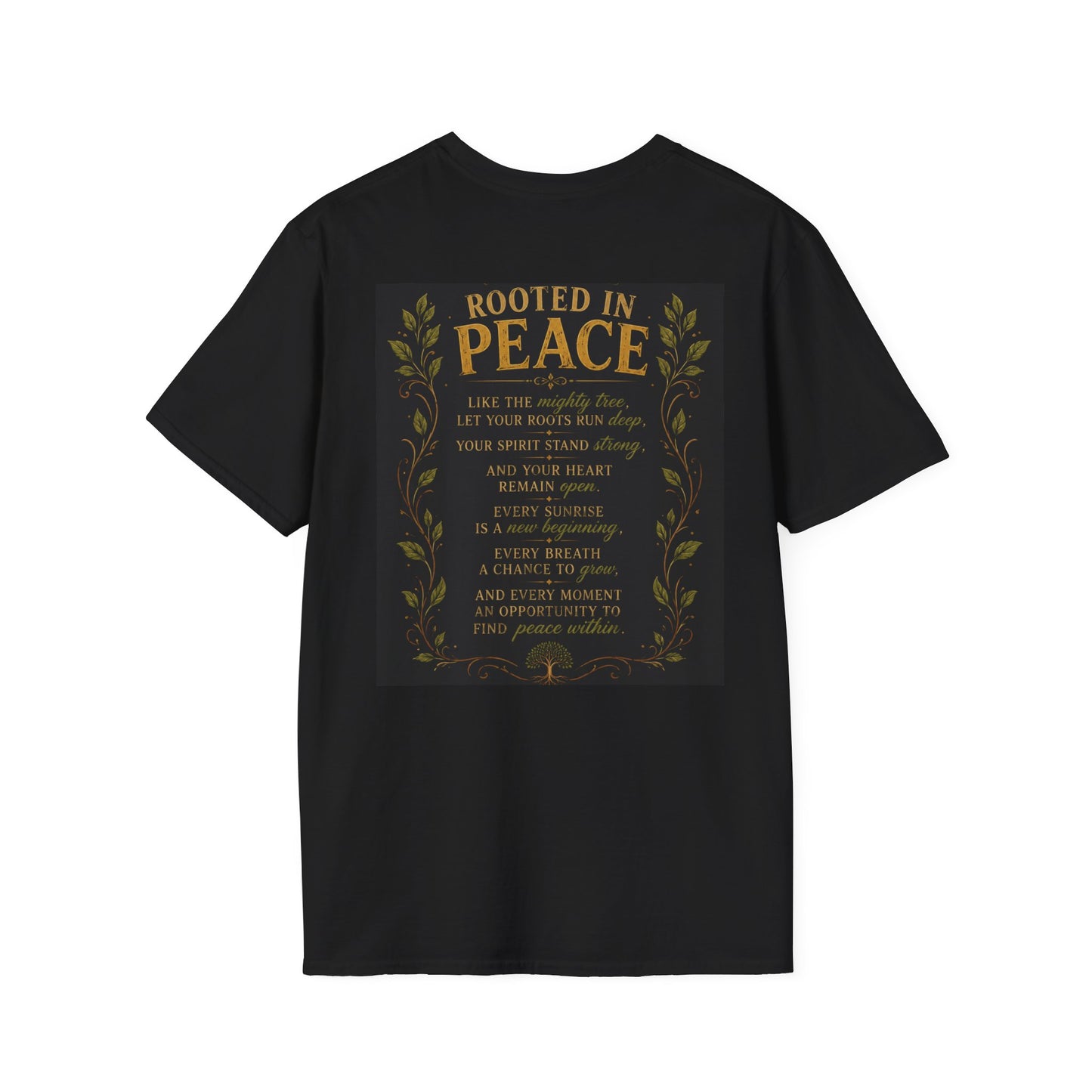 Tree of Serenity "Rooted in Peace" Unisex Softstyle T-Shirt