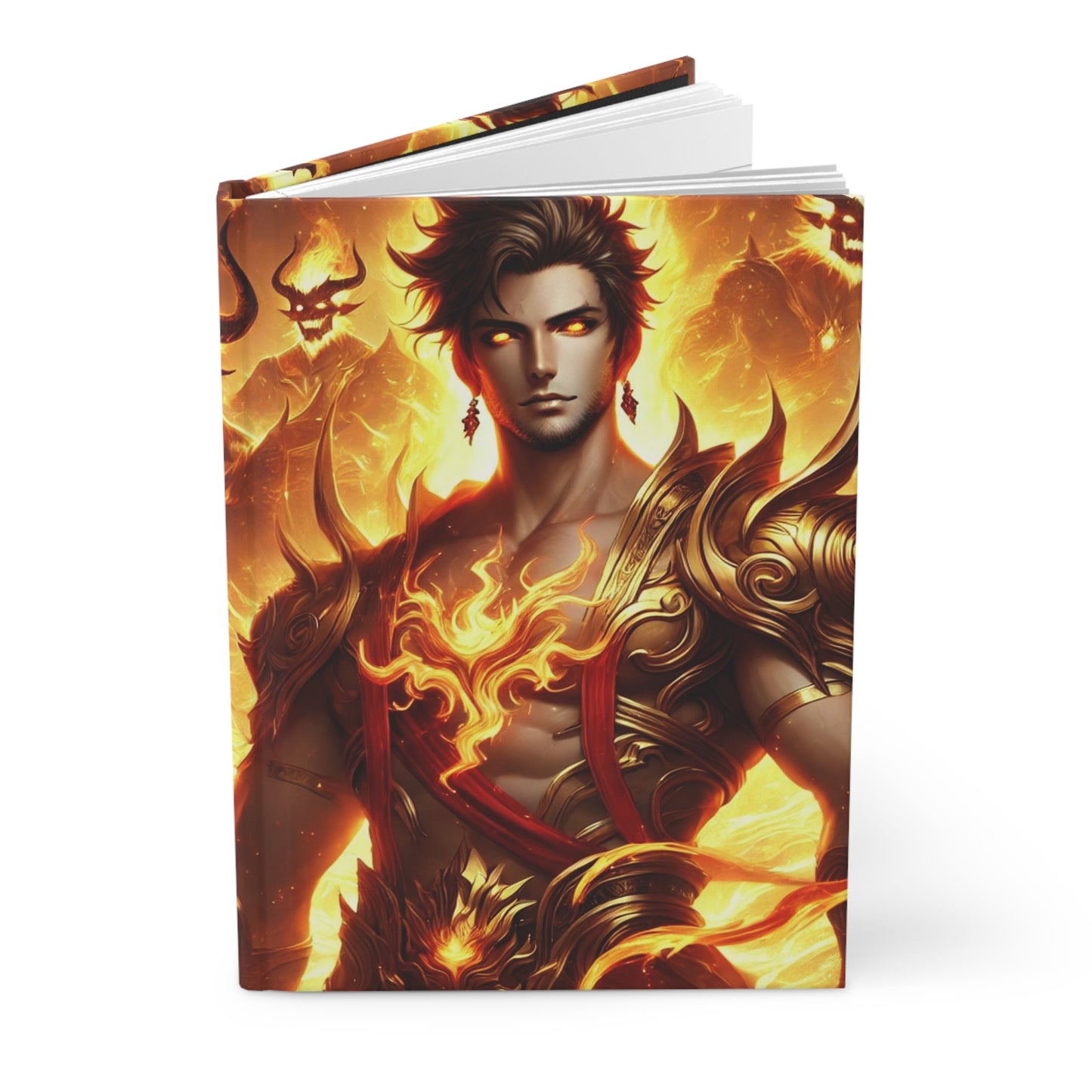 Inferno Sovereign Hardcover Journal – Fire God Matte Journal with Lined Pages