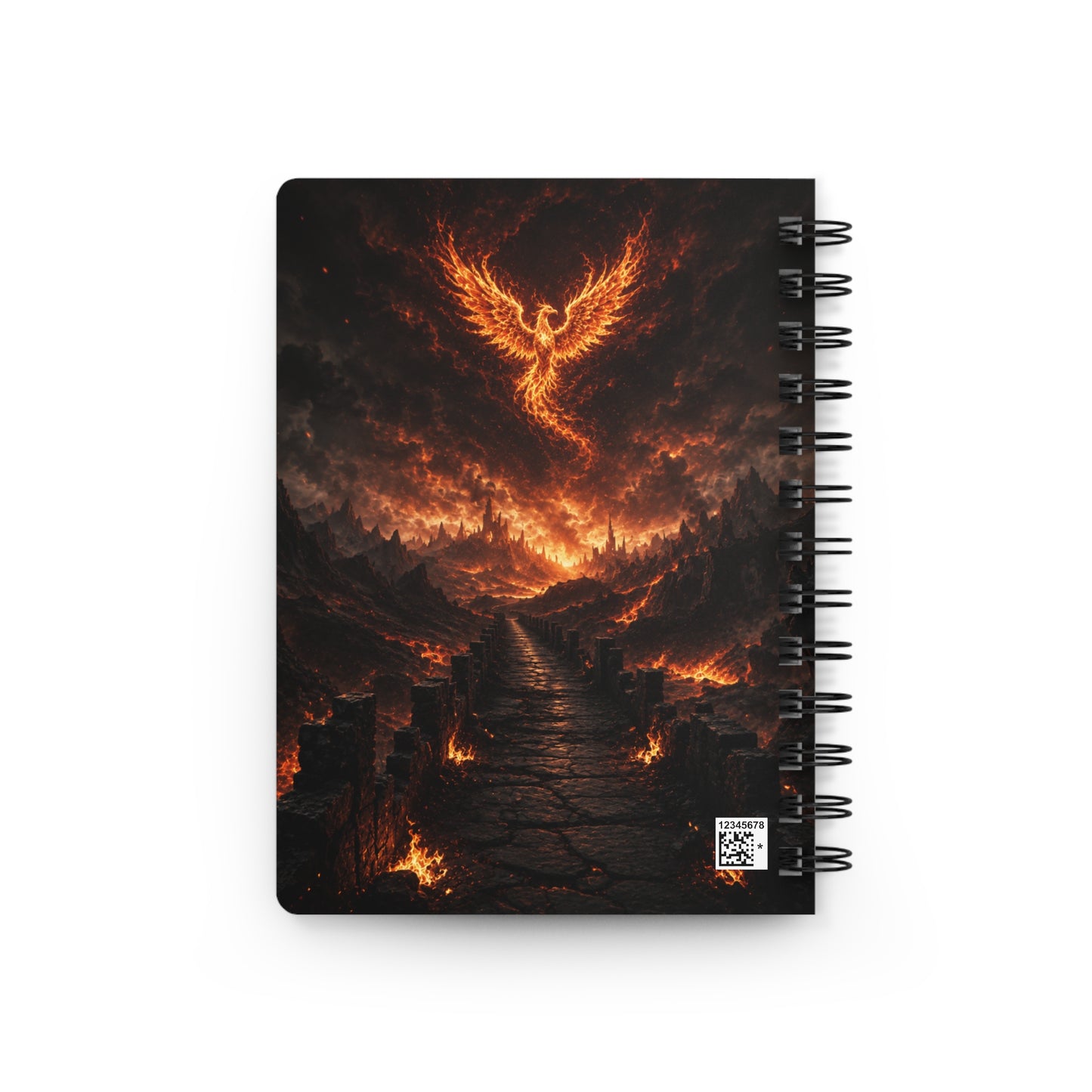 Spiral Bound Journal – Blazing Fire Angel with Fiery Wings