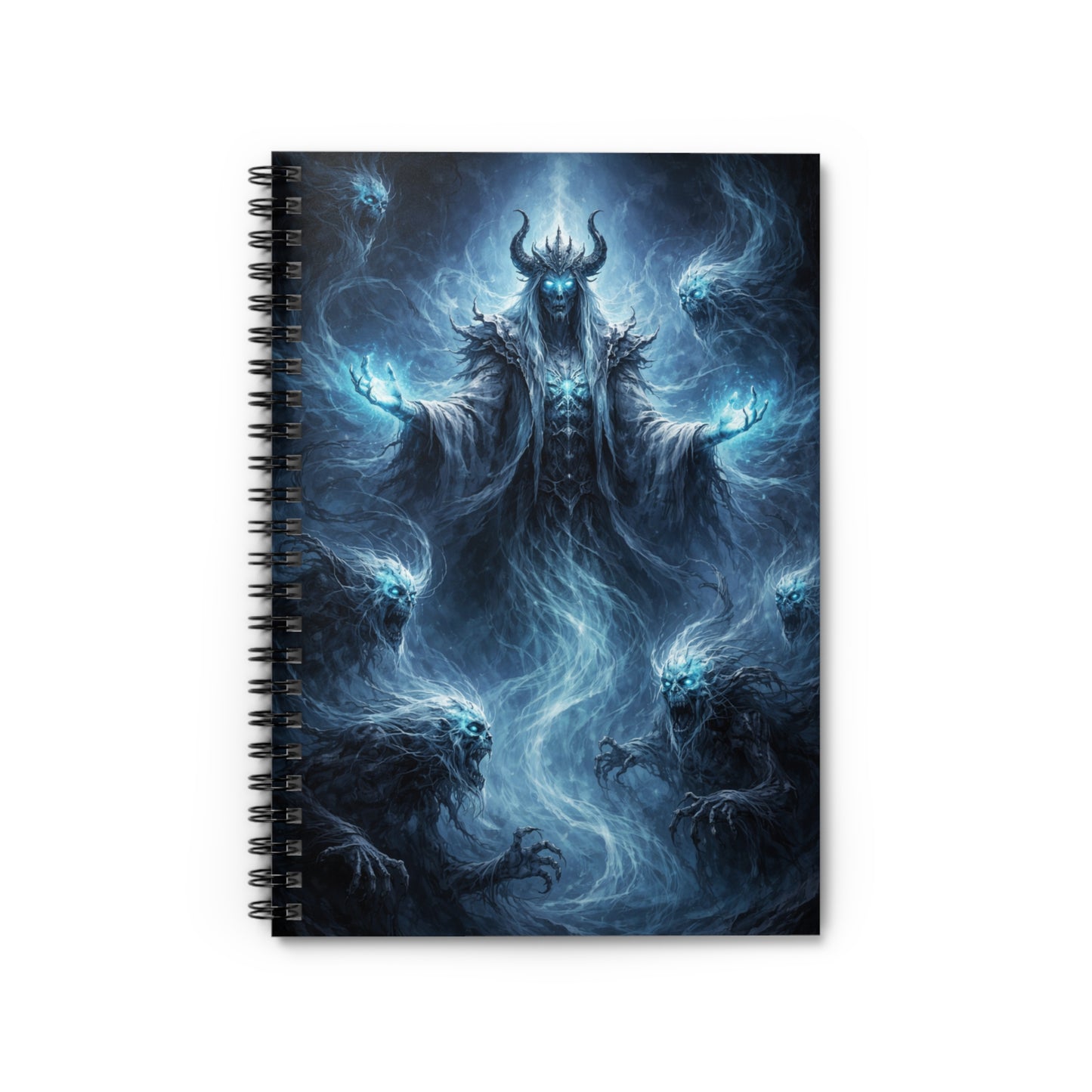 Ghostly Spirit God Spiral Notebook – Ruled Line Dark Fantasy Journal (6" x 8")