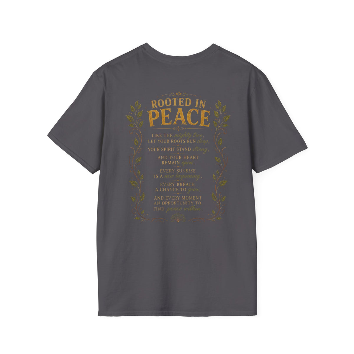 Tree of Serenity "Rooted in Peace" Unisex Softstyle T-Shirt