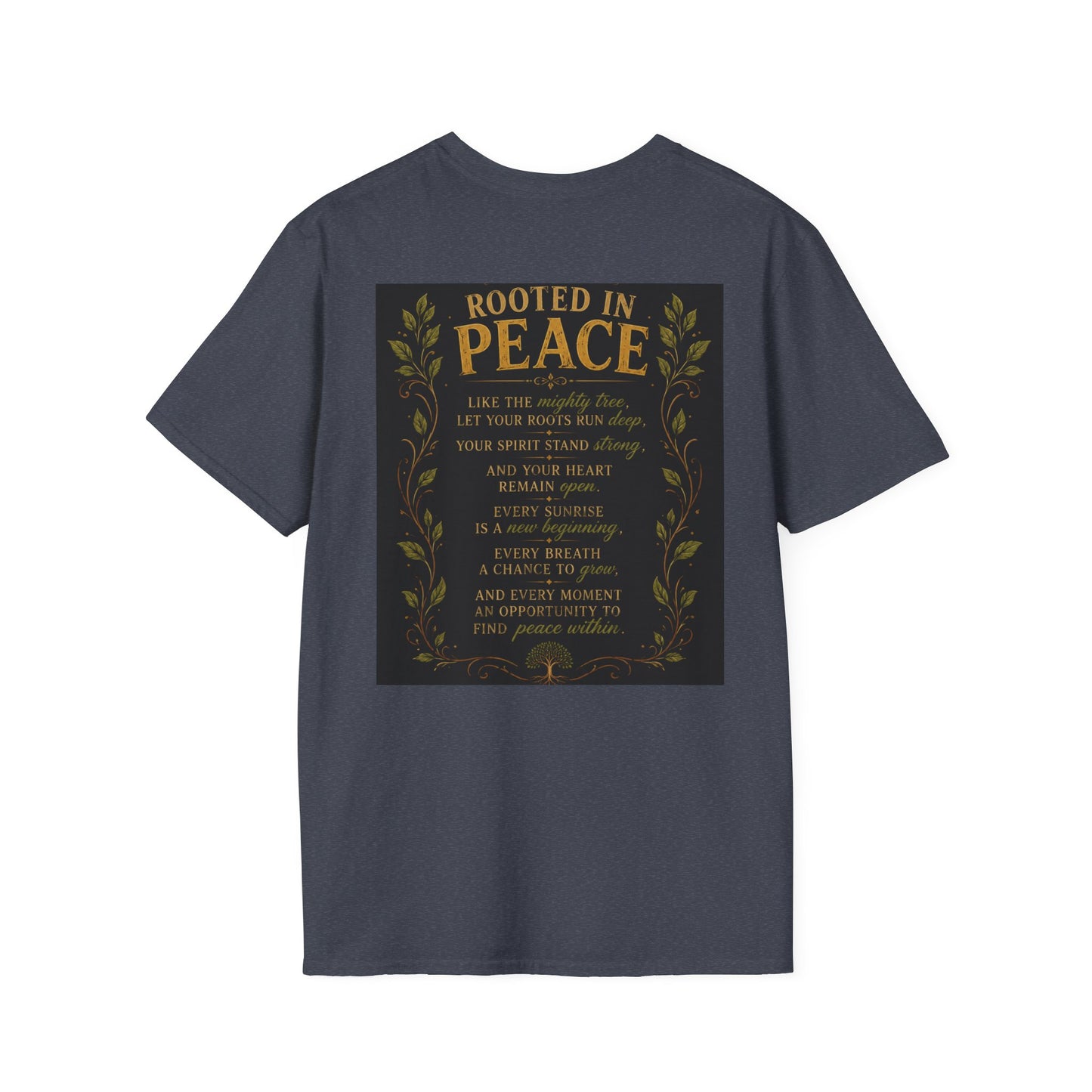 Tree of Serenity "Rooted in Peace" Unisex Softstyle T-Shirt