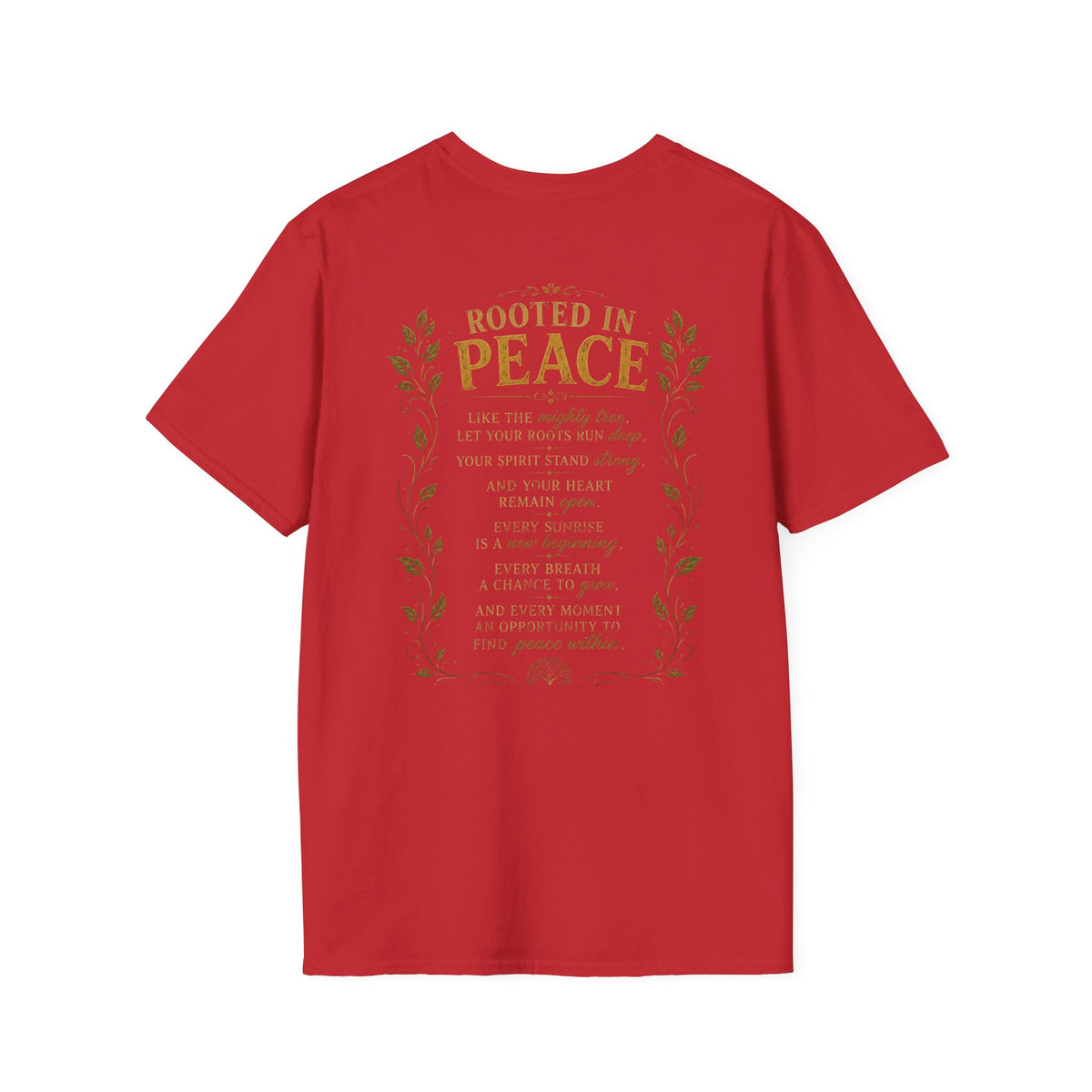 Tree of Serenity "Rooted in Peace" Unisex Softstyle T-Shirt